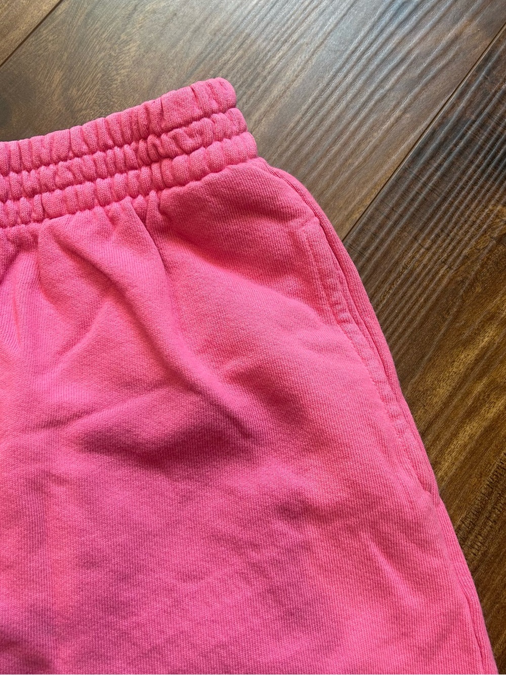 Daydreamer Pink Cotton Sweat Shorts - Elastic Waistband and Embroidered Logo - Picture 3 of 6